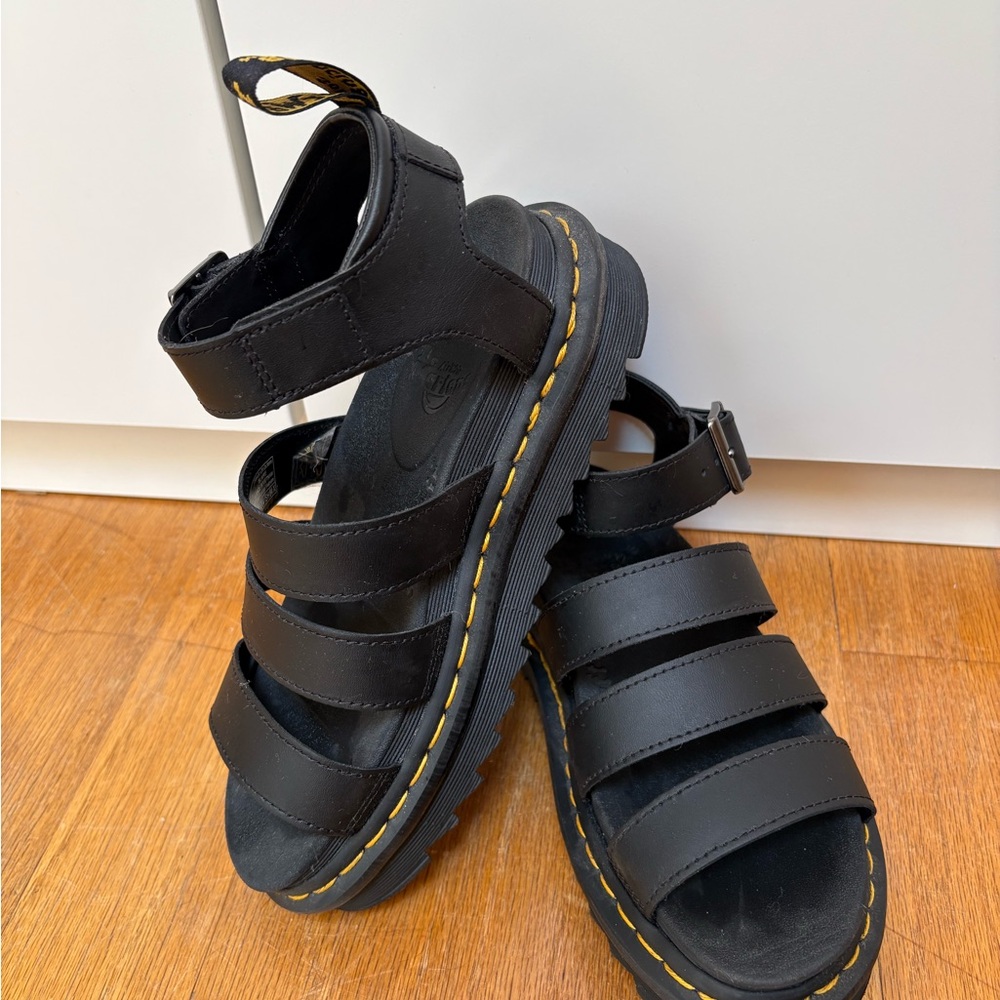 Dr. Martens Black Strap Sandals NEW